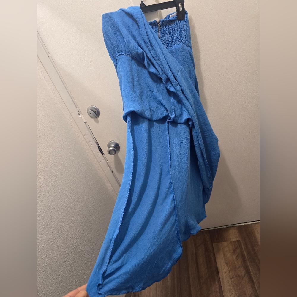 Princess Polly Blue Strapless Tiered Maxi Dress - Picture 8 of 12
